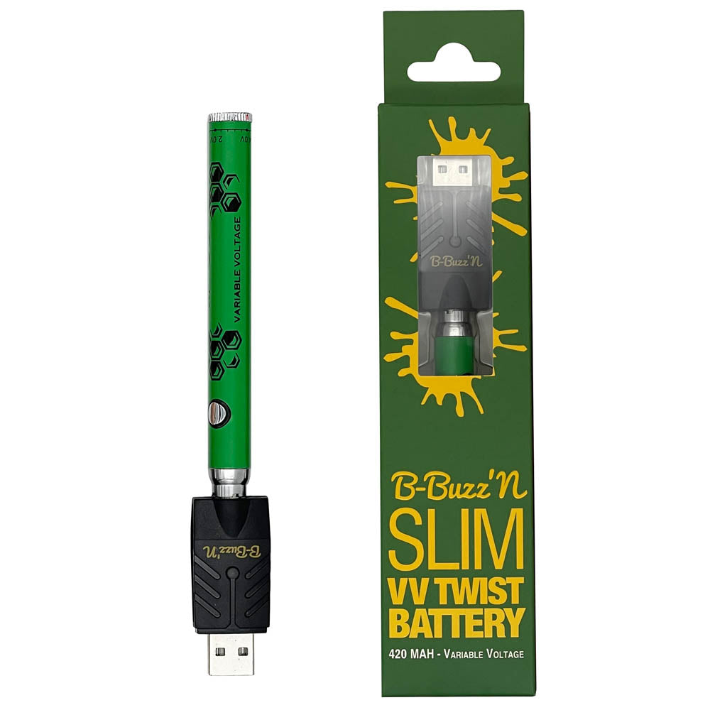 B-Buzz'n Slim VV Twist 510 Thread Vape Cart Pen Battery Vape Batt B-Buzz'n Slim VV Twist 510 Thread Vape Cart Pen Battery Vape Batt
