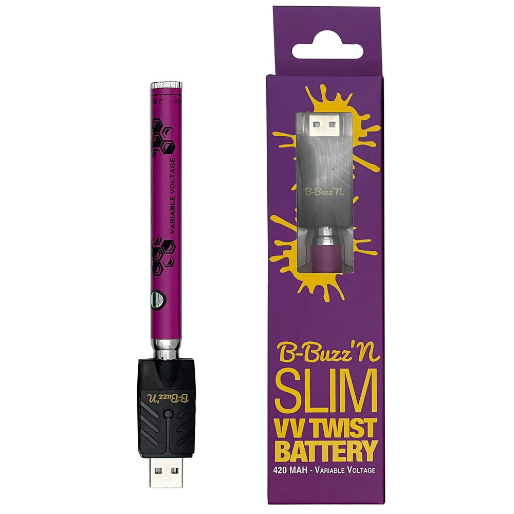 B-Buzz'n Slim VV Twist 510 Thread Vape Cart Pen Battery Vape Batt B-Buzz'n Slim VV Twist 510 Thread Vape Cart Pen Battery Vape Batt