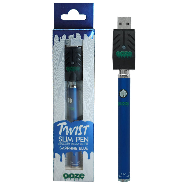 Ooze Slim Twist Variable Voltage Vape Pen Battery  Ooze Sapphire Blue  