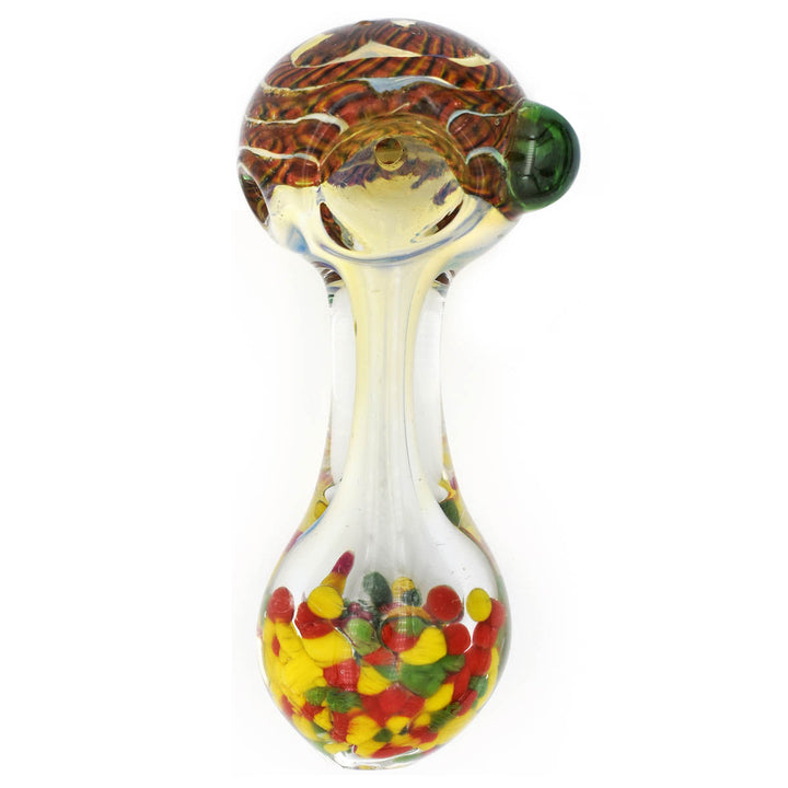 Glass Spoon Pipe - Rasta Snake Style Design Glass Pipes Vapebatt   