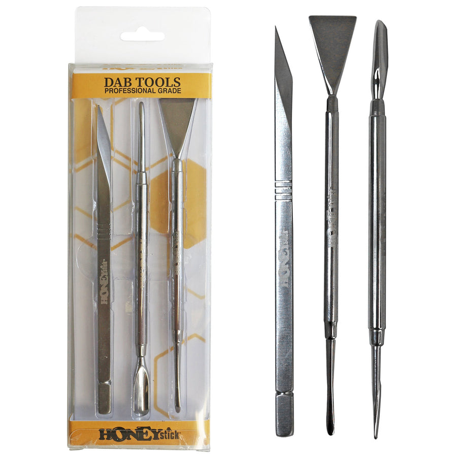 Honeystick extra large stainless steel dab tools 3 piece set
