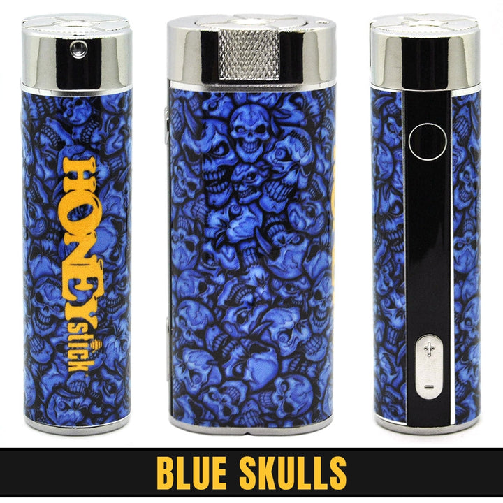 Honeystick 2 in 1 Defender Vape Kit for Wax & Dry Herb Vape Kit Honeystick Blue Skulls  