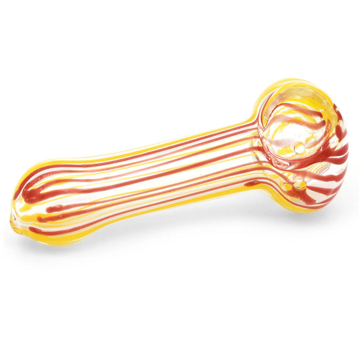 Spoon Glass Pipe w/ Red Stripes Glass Pipes Vapebatt   