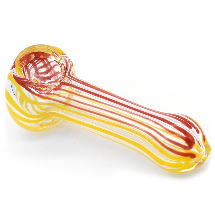 Spoon Glass Pipe w/ Red Stripes Glass Pipes Vapebatt   