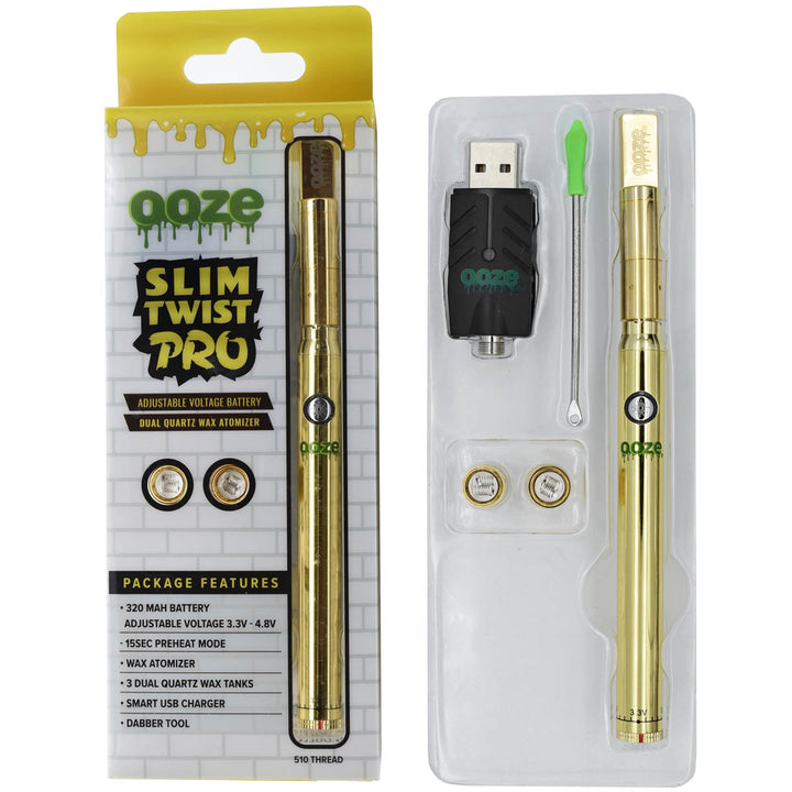 Ooze Slim Twist Pro Vape Cart Pen Starter Kit Wax Pen Ooze   