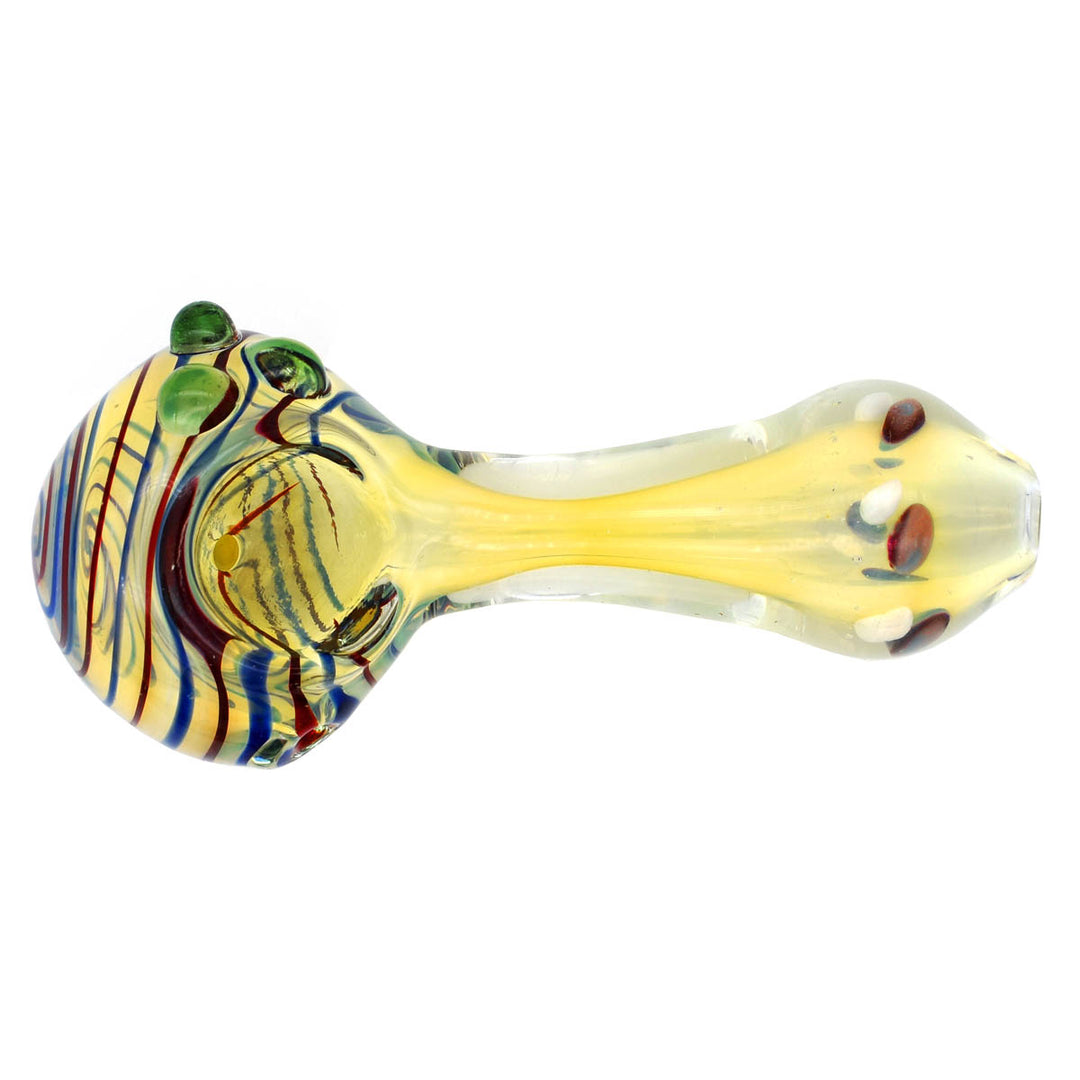 Glass Spoon Pipe - Psychedelic Stripes Glass Pipes Vapebatt   