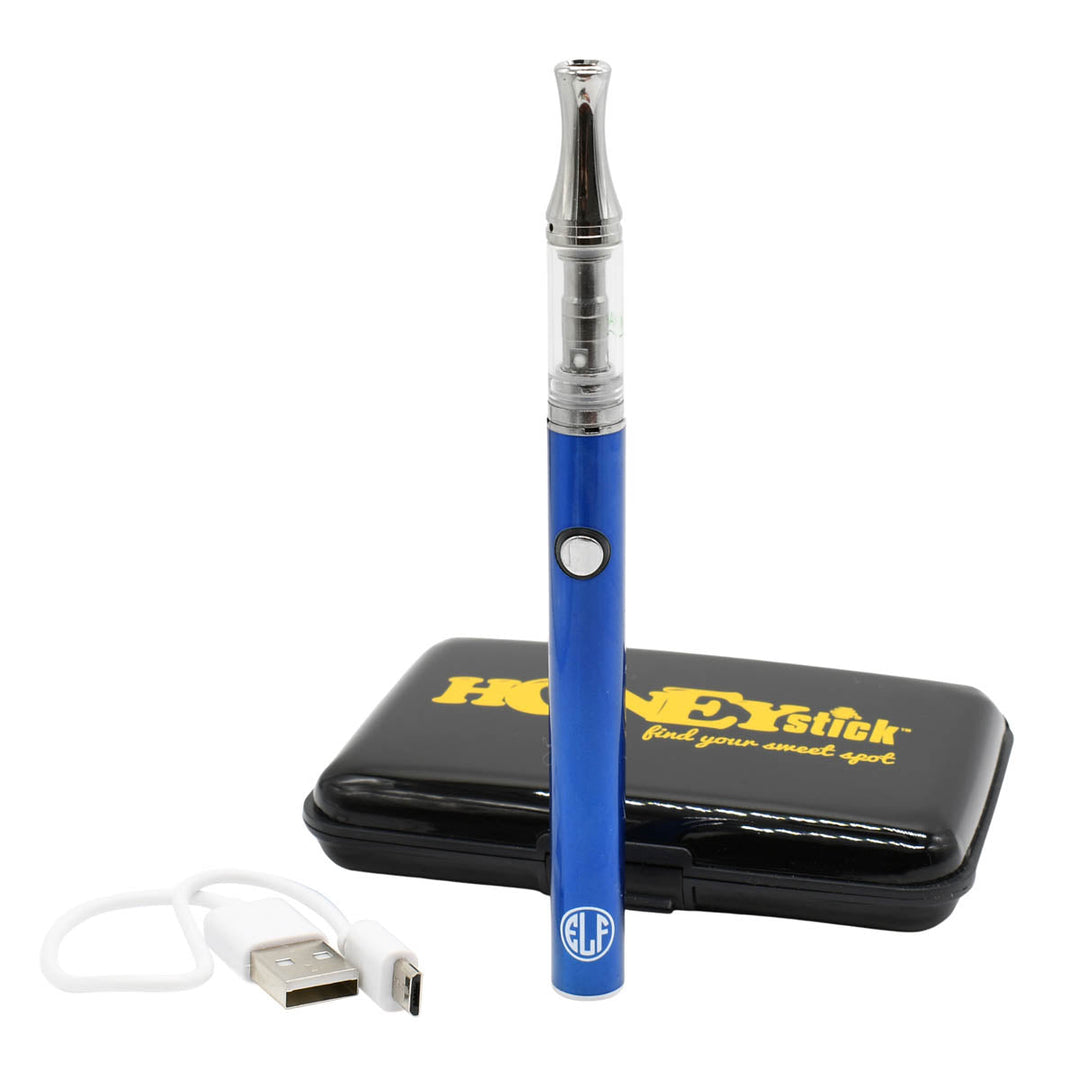 Honeystick ELF Stick 510 Vape Cart Pen Battery Starter Kit Vape Pen HoneyStick Blue  