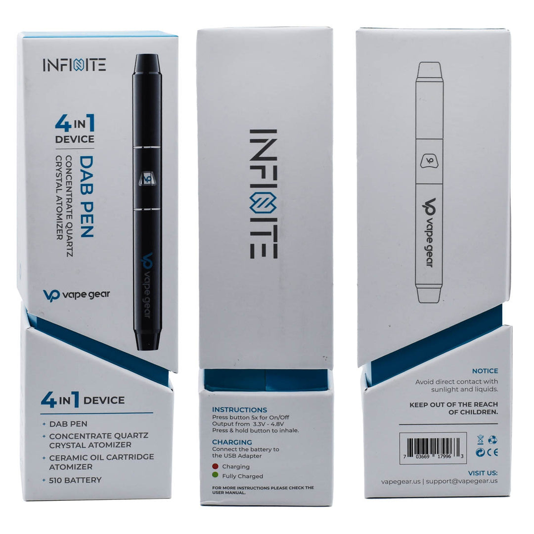 Vape Gear Infinite 4-in-1 510 Thread Vape Cart & Dab Pen Vape Batt Vape Gear Infinite 4-in-1 510 Thread Vape Cart & Dab Pen Vape Batt