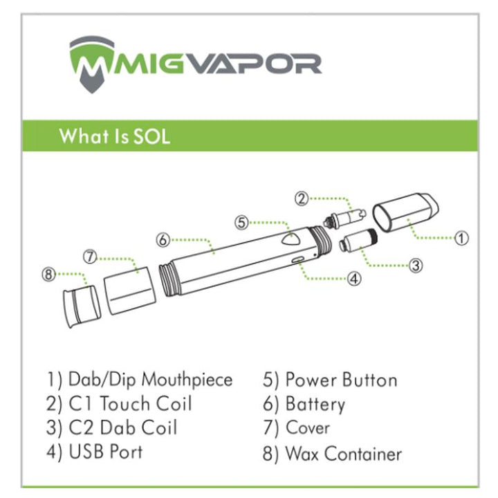 MIG Vapor SOL Wax Vaporizer wax pen Mig Vapor   