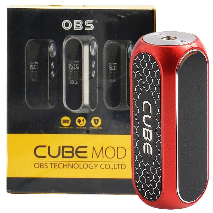 OBS Cube Box Mod Battery Box Mod Vape OBS Technology RED  