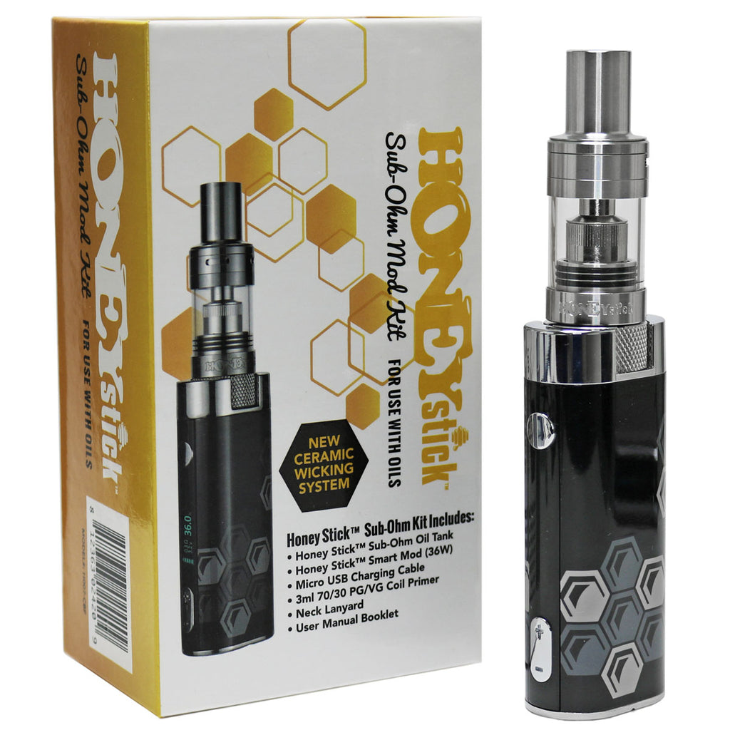HoneyStick 3-in-1 Redline Kit the best of the Sub Ohm classic vape kit with  attachments for your wax, concentrates, dabs, and vape oils