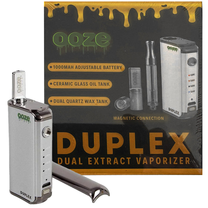 Ooze Duplex Dual Extract 510 Thread Vape Cart Battery Starter Kit 510 Thread Battery Ooze Pure White  