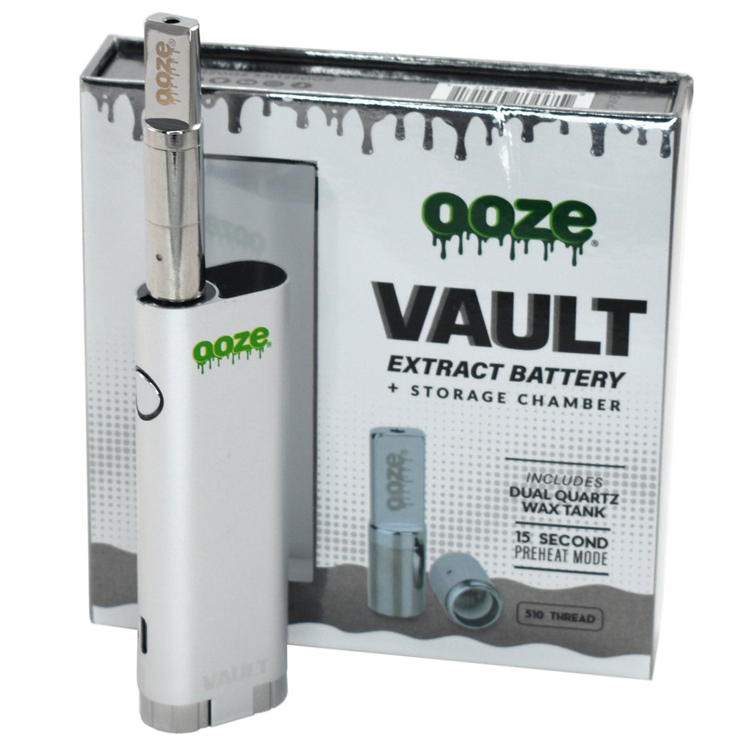 Ooze Vault 510 Thread Wax Cart Battery Starter Kit Wax Pen Ooze Stellar Silver  