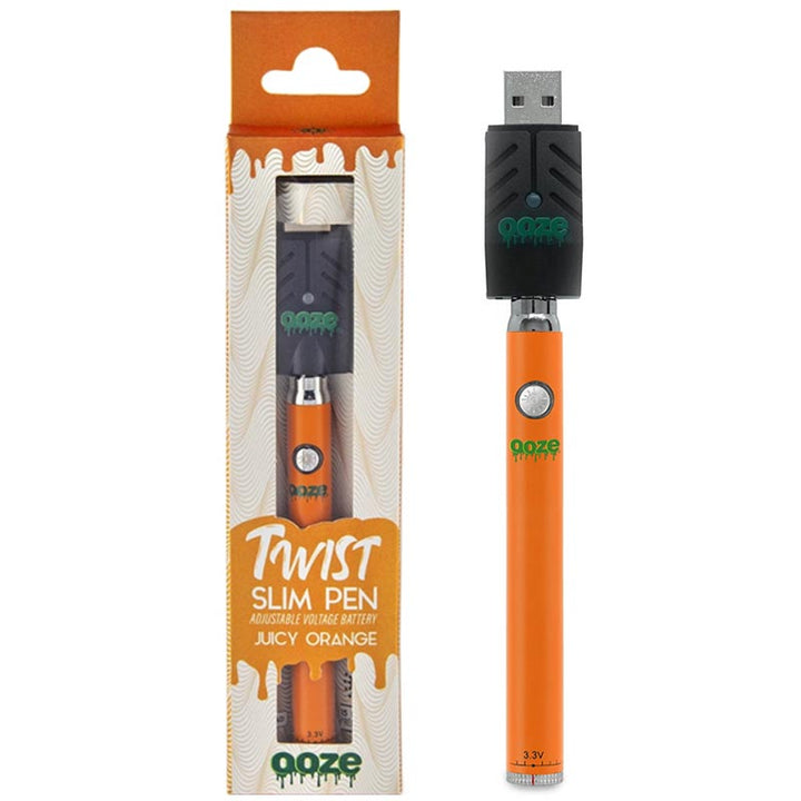 Ooze Slim Twist Variable Voltage Vape Pen Battery  Ooze Juicy Orange  