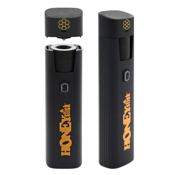 HoneyStick Pocket Plasma Dab Pen - Magnetic Mouthpiece detached showing heating chamber and assembled wax pen  