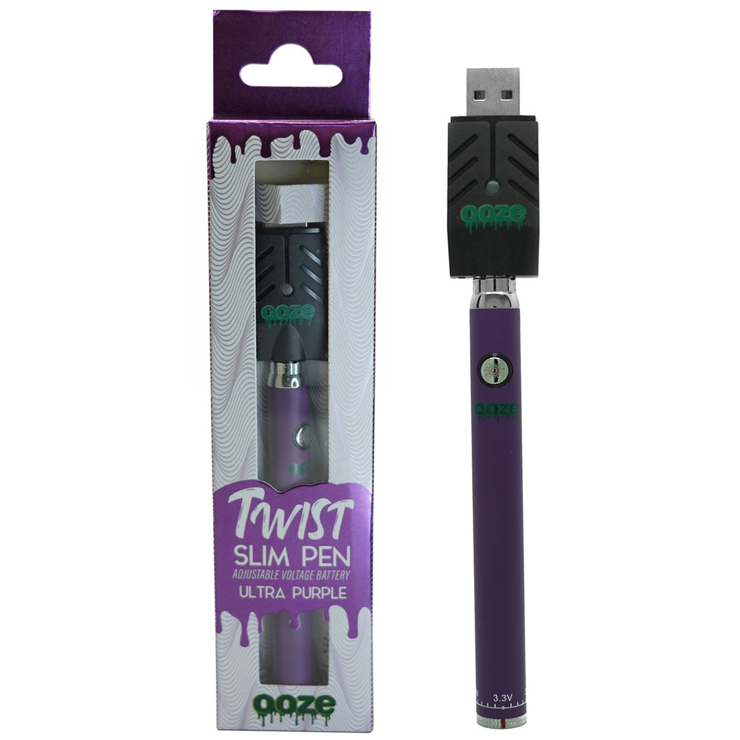 Ooze Slim Twist Variable Voltage Vape Pen Battery  Ooze Ultra Purple  
