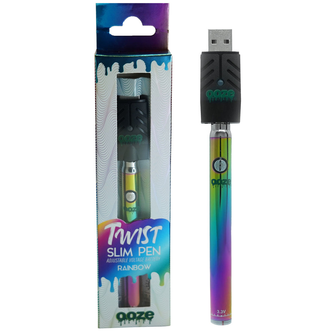 Ooze Slim Twist Variable Voltage Vape Pen Battery  Ooze Rainbow  