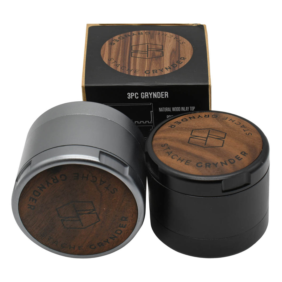 3PC Compact Herb Grinder by Stache Grynder Vape Batt 3PC Compact Herb Grinder by Stache Grynder Vape Batt